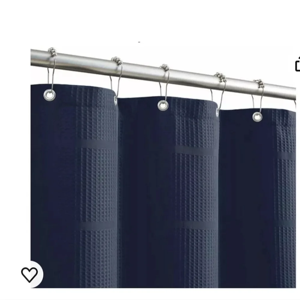 Nueva Spa 5 Piece Bath Set Meriden Navy. Hooks, Liner, Soap Pump, Tumbler !